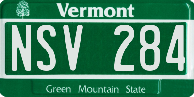 VT license plate NSV284