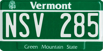 VT license plate NSV285