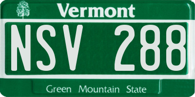 VT license plate NSV288