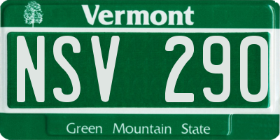 VT license plate NSV290