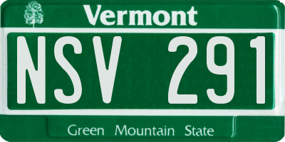 VT license plate NSV291