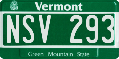 VT license plate NSV293