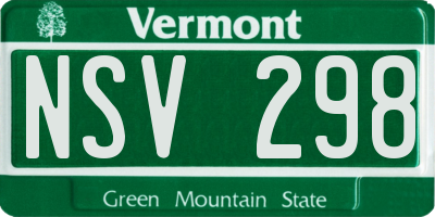 VT license plate NSV298