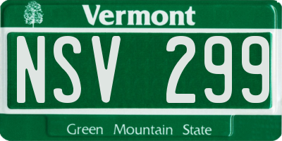 VT license plate NSV299