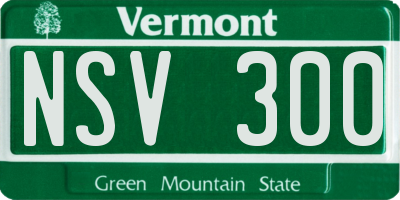 VT license plate NSV300