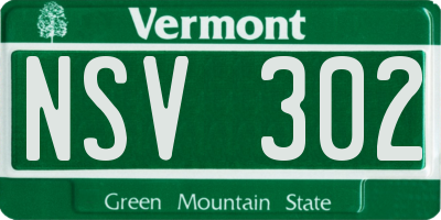VT license plate NSV302