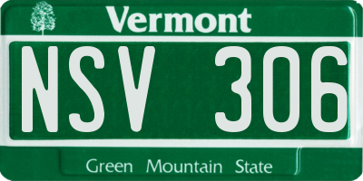 VT license plate NSV306