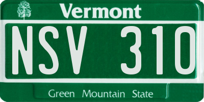 VT license plate NSV310