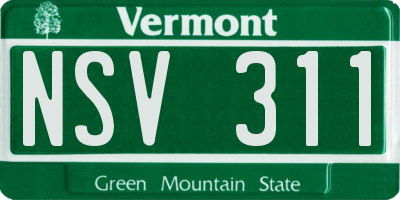 VT license plate NSV311