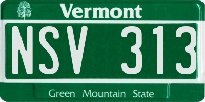 VT license plate NSV313