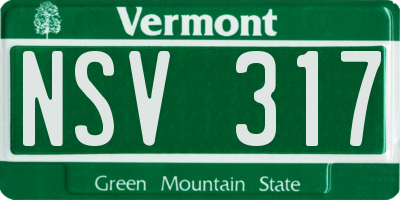 VT license plate NSV317