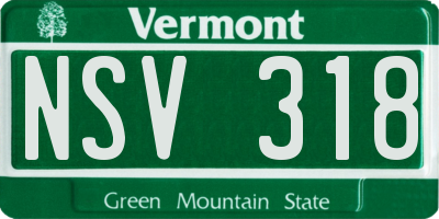 VT license plate NSV318