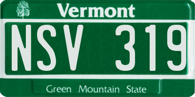 VT license plate NSV319