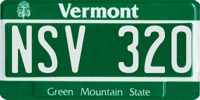VT license plate NSV320