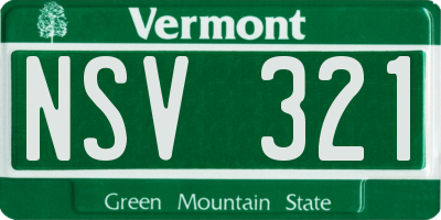 VT license plate NSV321