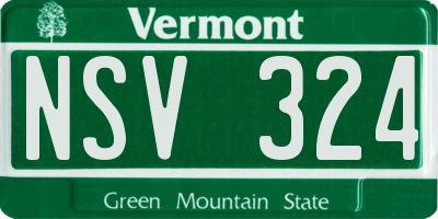 VT license plate NSV324