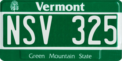 VT license plate NSV325