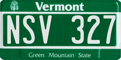 VT license plate NSV327