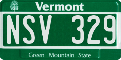 VT license plate NSV329