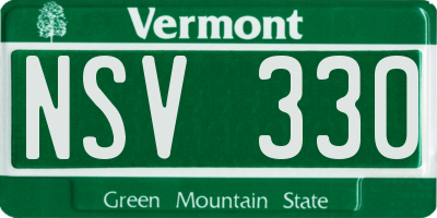 VT license plate NSV330