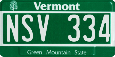 VT license plate NSV334