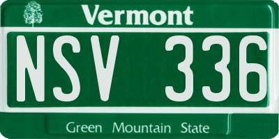 VT license plate NSV336