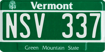 VT license plate NSV337