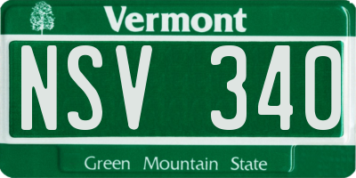 VT license plate NSV340