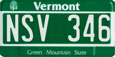 VT license plate NSV346
