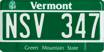 VT license plate NSV347