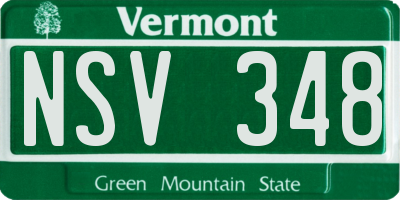 VT license plate NSV348