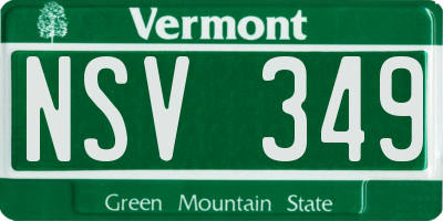 VT license plate NSV349