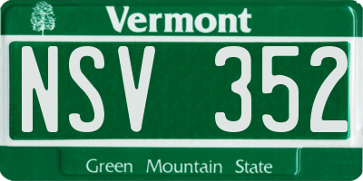VT license plate NSV352