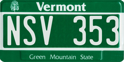 VT license plate NSV353
