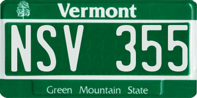 VT license plate NSV355