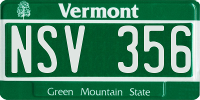 VT license plate NSV356