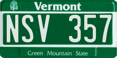 VT license plate NSV357