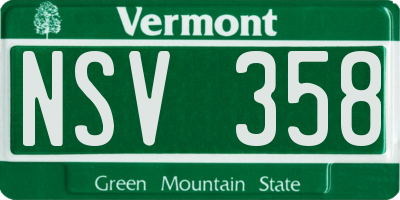 VT license plate NSV358