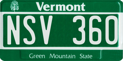 VT license plate NSV360