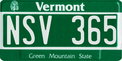 VT license plate NSV365