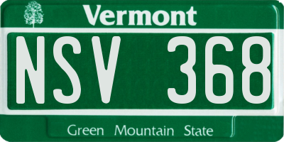 VT license plate NSV368