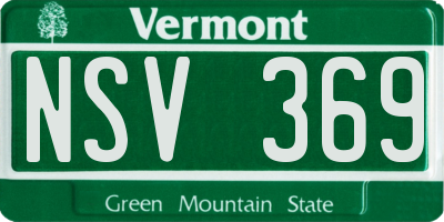 VT license plate NSV369