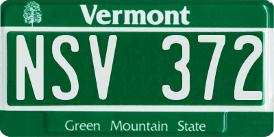VT license plate NSV372