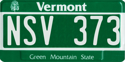 VT license plate NSV373