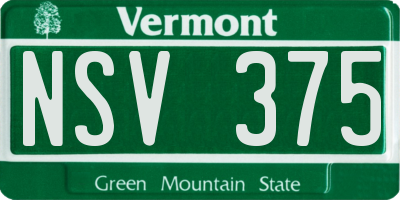 VT license plate NSV375