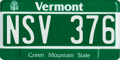 VT license plate NSV376