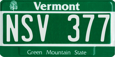 VT license plate NSV377