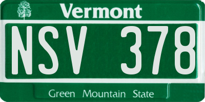 VT license plate NSV378