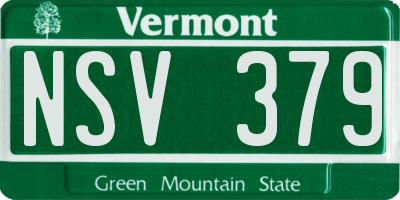 VT license plate NSV379