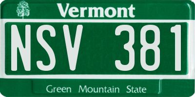 VT license plate NSV381